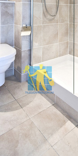 contemporary bathroom with fake marble like ceramic tiles large Gold Coast/Hope Island