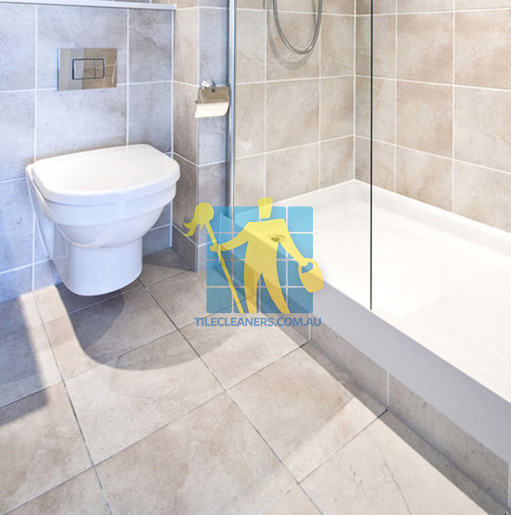contemporary bathroom with fake marble like ceramic tiles large Mornington