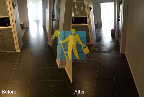 porcelain floor before and after cleaning in Langwarrin
