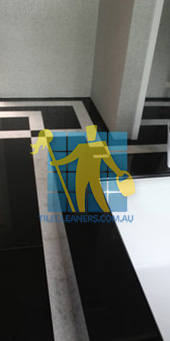 absolute black granite floor with white quartzite bands Gold Coast/Southern Moreton Bay Islands