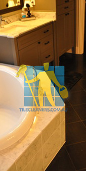 traditional bathroom with black granite tiles on the floor Melbourne/Whitehorse/Mitcham