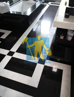 absolute black granite slab floor with white quartzite bands Canberra/Weston Creek/Fisher