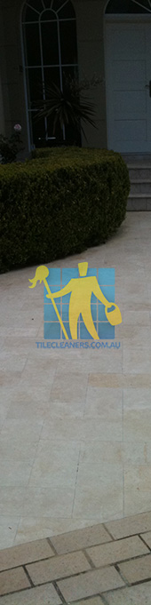 limestone tile outdoor entrance garden after cleaning irregular pattern
