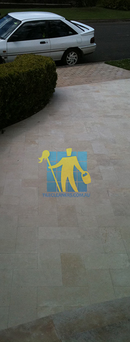limestone outdoor tile entrance garden after cleaning irregular pattern