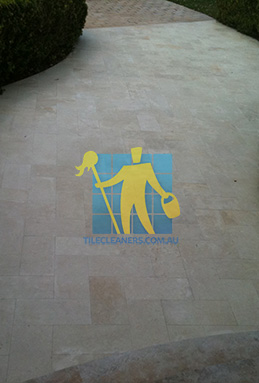limestone outdoor tiles entrance garden after cleaning irregular pattern