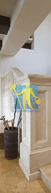 spanish style mediterranean staircase with natural marble tiles porous Perth/Joondalup