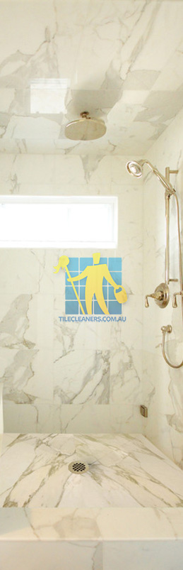 marble tiles shower wall floor calcutta polished luxury bathroom Sydney/Northern Suburbs/Meadowbank