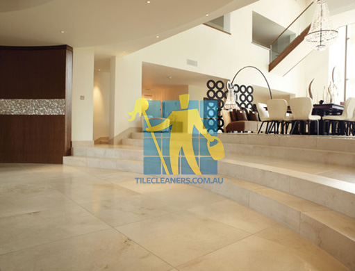 Canberra marble tiles floor ema marfil marble tiles and custom made curved steps
