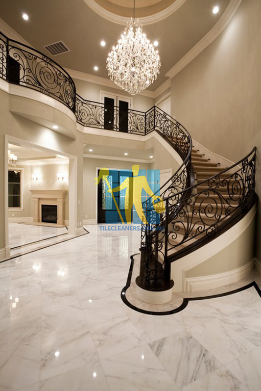 O Halloran Hill marble tiles traditional entry with polished light marble tiles shiny