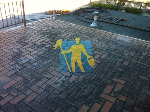 pavers before cleaning