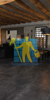 porcelain tiles in living room textured rectangular black tiles with tiny grout Sydney/Northern Beaches/Whale Beach