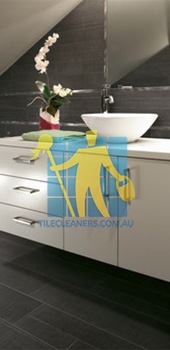 traditional bathroom with barrique series noir wood plank porcelain Gold Coast/Tallebudgera Valley