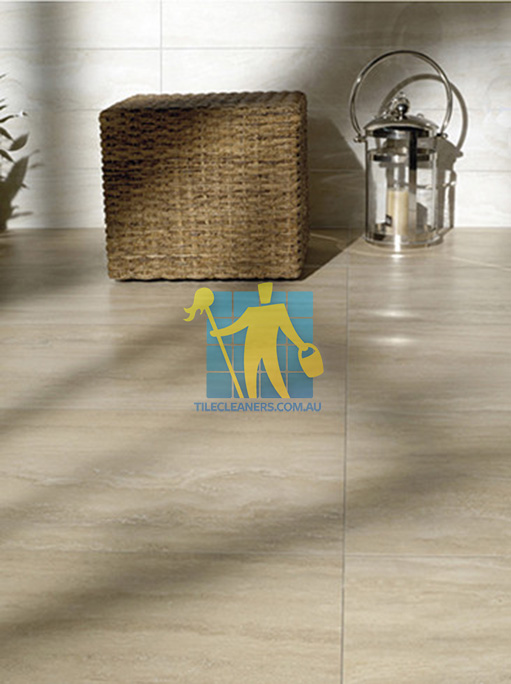 Gilles Plains porcelain tiles sample with realistic honed travertine inspired look