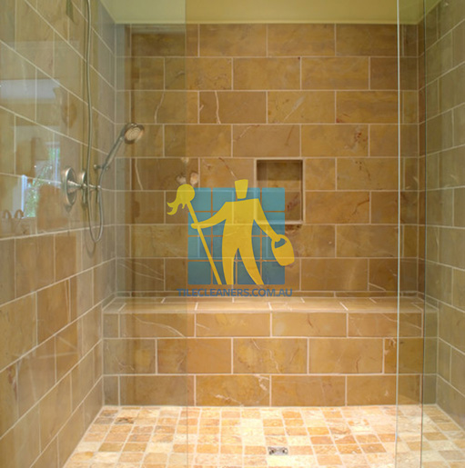 modern bathroom with elegant stone like fake stone tiles Cheltenham