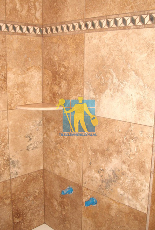 traditional bathroom with stone tiles on walls sealed with penetrating sealer Red Hill