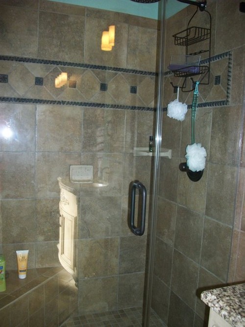 traditional shower shower edimax porcelain tile with resin metal look listells and inserts