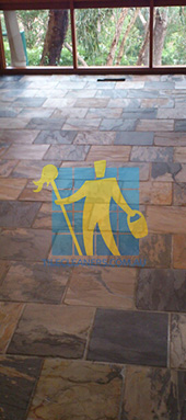 clean slate tiles unsealed after stripping and cleaning before sealing squares shape regular shape size before sealing Brisbane/Moreton Bay Region/Samford Village