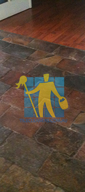 dirty and dull looking slate tiles requires stripping and sealing Perth/Kwinana/Kwinana Town Centre