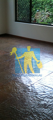 empty room with shiny slate tiles in empty room after sealing slate floors Melbourne/Kingston/Patterson Lakes