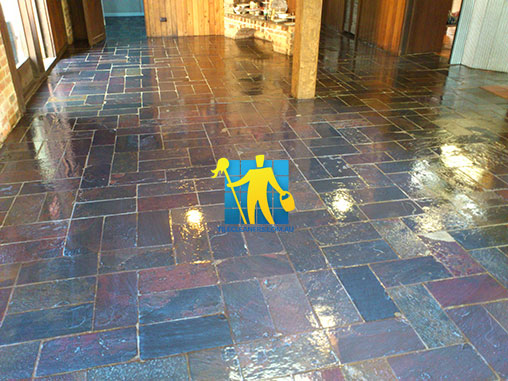 Cedar Creek  Slate Tile Stripping & Sealing - After Stripping & Sealing