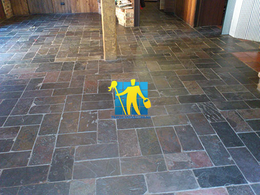 St Marys  Slate Tile Stripping & Sealing - Before Stripping & Sealing