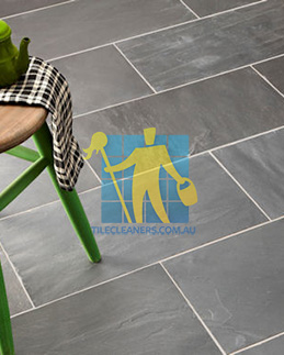 stone tile classic black riven white grout Brisbane/Logan/Greenbank