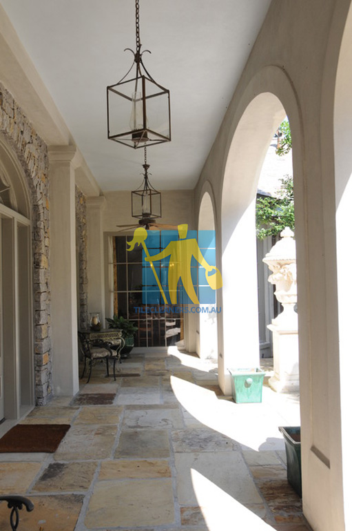 stone tiles outdoors entrance colorfull wide grout lines mediterranean porch home Parklands