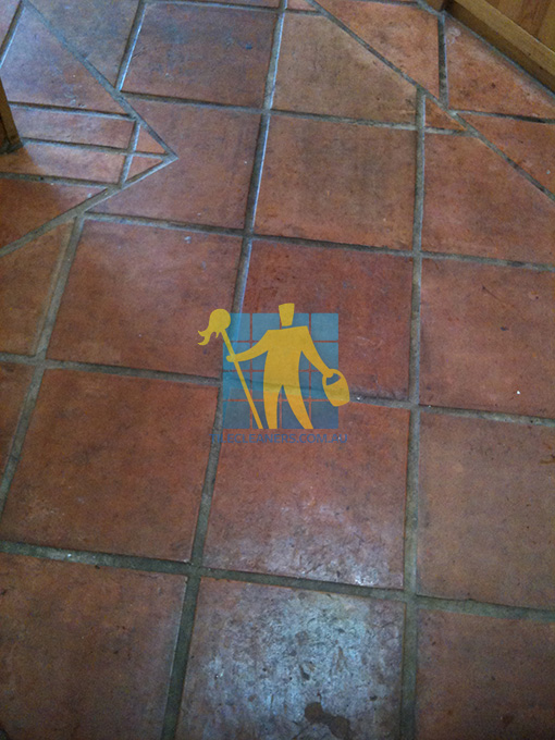 terracotta floor before cleaning Cataract