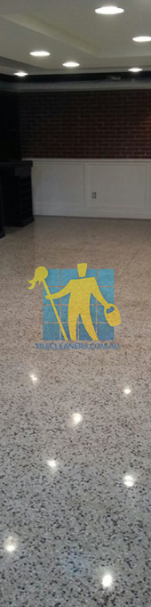terrazzo tiles polished light color in basement Sydney/Upper North Shore/Morning Bay