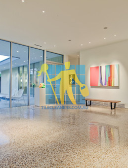 terrazzo modern entry floor tiles polished shiny light color Sydney/Northern Beaches/Bilgola