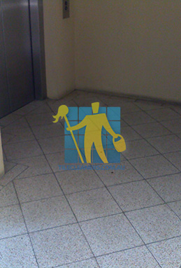 terrazzo tiles dirty floor entrance lift Brisbane/Logan/Greenbank