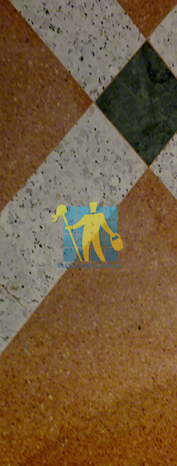 terrazzo tiles floor colorfull stripes pattern before cleaning and restoration Adelaide/Charles Sturt/Flinders Park