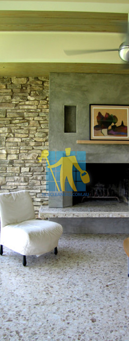 terrazzo tiles polished light color modern living room Gold Coast/Highland Park
