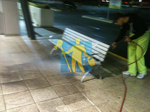 terrazzo tiles outdoors pavement high pressure cleaning Kensington