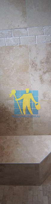 travertine tiles floor wall bathroom natural stone shower with seat Adelaide/West Torrens/Brooklyn Park