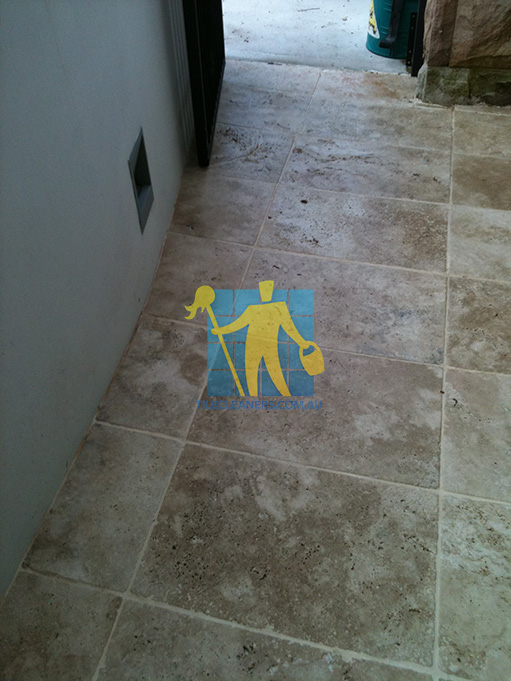 stone tile indoor dirty before cleaning white Willow Vale