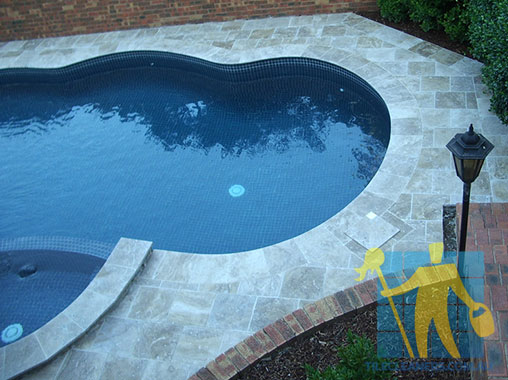 cleaned outdoor pool travertine_tiles O Halloran Hill