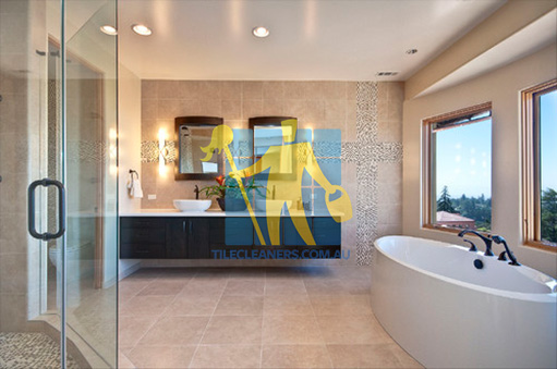 modern contemporary bathroom with floor to ceiling porcelain tiles Bells Creek