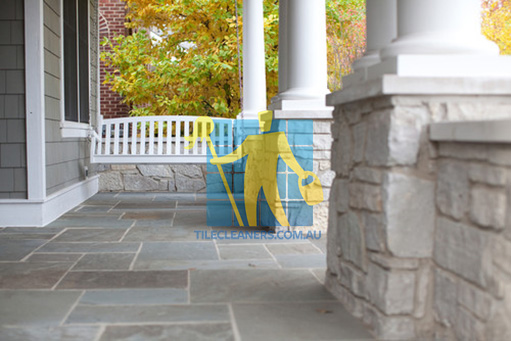 bluestone tiles outdoor entrance white grout lines