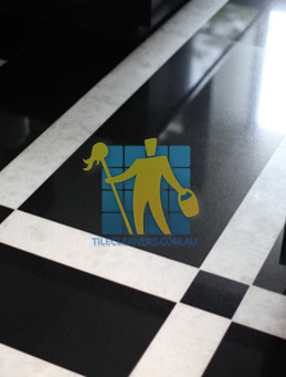 polished black marble tiles with white stripes in a floor pattern Perth/Stirling/Mount Lawley