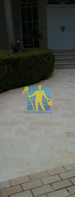 limestone tile outdoor entrance garden after cleaning irregular pattern