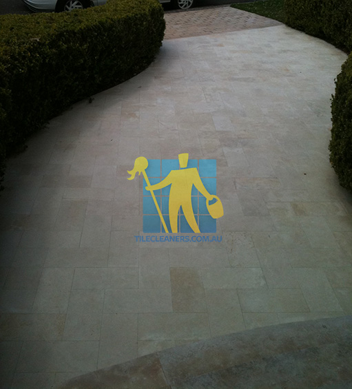limestone outdoor tile entrance garden after cleaning irregular pattern