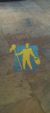 dull slate tiles before sealing but after cleaning require sealing with slate sealer Canberra/Canberra Central/Dickson