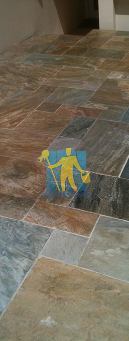 clean slate tiles unsealed after stripping and cleaning irregular sizes Brisbane/Moreton Bay Region/Rocksberg