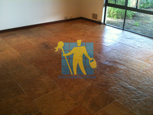 Bundoora slate tiles in room sealed with impregnating waterbased slate sealer no shine
