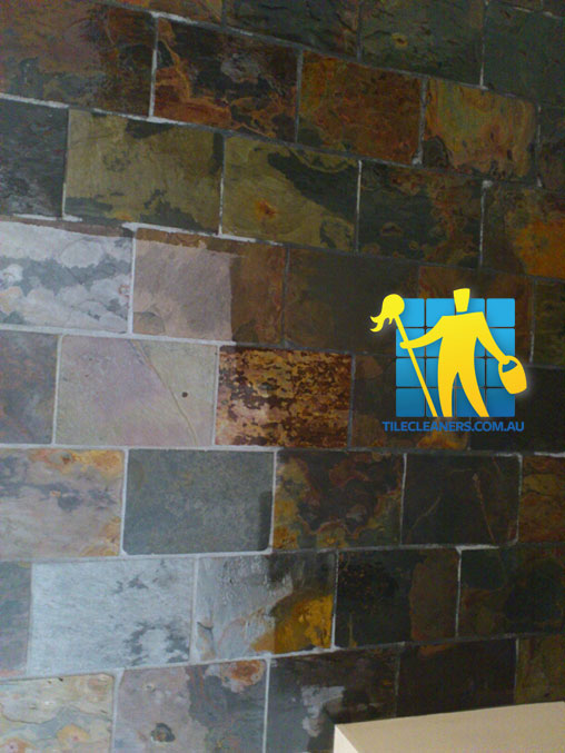 Hillcrest  Slate Tile Stripping & Sealing - Before & After