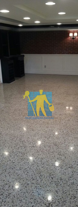 terrazzo tiles polished light color in basement Adelaide/Playford